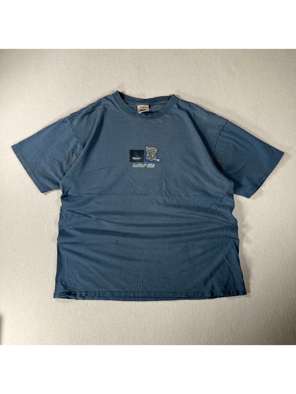 Vintage 90s Mossimo Streetwear Thrashed Tikki Smoking Tee L